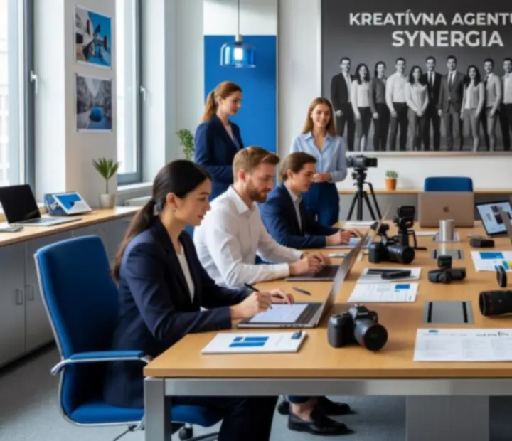 Tím kreatívcov brainstormuje obsahovú marketingovú stratégiu